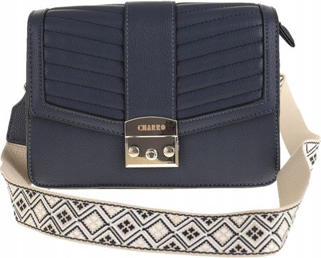 CHARRO Włoska Torebka Damska Kuferek Miejska Listonoszka CH5578106 Blue - zdjęcie 5