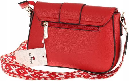 CHARRO Włoska Torebka Damska Kuferek Miejska Listonoszka CH667864 Red - zdjęcie 4