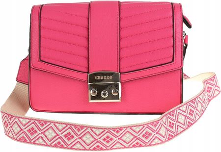 CHARRO Włoska Torebka Damska Kuferek Miejska Listonoszka CH5578106 Fuchsia - zdjęcie 4