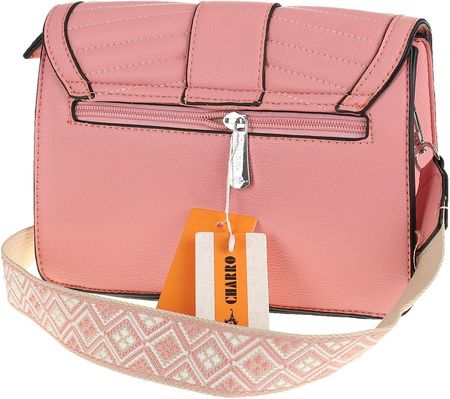 CHARRO Włoska Torebka Damska Kuferek Miejska Listonoszka CH5578106 Pink - zdjęcie 4
