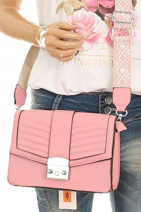 CHARRO Włoska Torebka Damska Kuferek Miejska Listonoszka CH5578106 Pink - zdjęcie 2