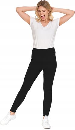 Legginsy Damskie Długie Prążkowane Wysoki Stan Kryjące Wygodne MORAJ L/XL - zdjęcie 3