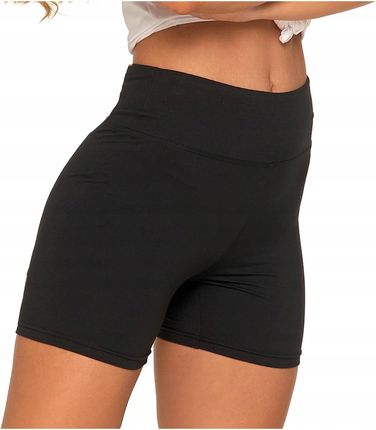 Legginsy Damskie Kolarki Krótkie Shorty z Wysokim Stanem CZARNY MORAJ L/XL - zdjęcie 4