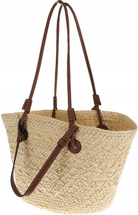 Torebka Damska Koszyk Słomiany Plażowa na Ramę Miejska Modna C25018H Beige - zdjęcie 5