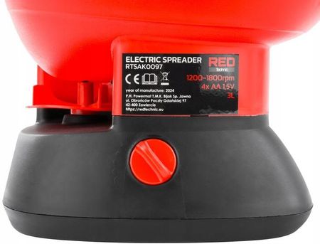 Red Technic Siewnik Akumulatorowy Rozsiewacz Do Nasion Trawy Nawozu 3L Automatyczny RTSAK0097 - zdjęcie 3