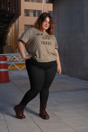Legginsy czarne Bambusowe damskie kryjące wysokim stanem 4XL leginsy getry - zdjęcie 2