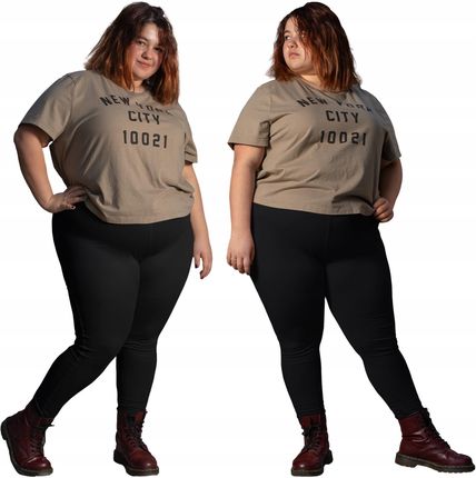 Legginsy czarne Bambusowe damskie kryjące wysokim stanem 4XL leginsy getry - zdjęcie 3