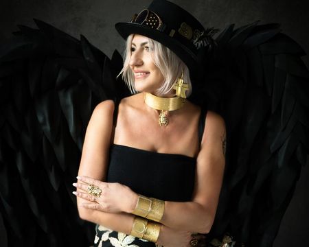 Szeroka bransoletka z kryształkami Preciosa z kolekcji Vintage B24/WIO/22A - zdjęcie 2