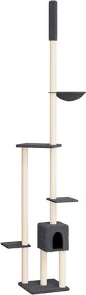vidaXL Drzewko Dla Kota Do Sufitu Jasnoszare 258,5-284,5Cm - zdjęcie 2