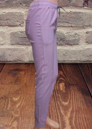 ELASTYCZNE SPODNIE DAMSKIE GUMKA cyrkonie gnieciuchy liliowe 4XL/5XL - zdjęcie 3
