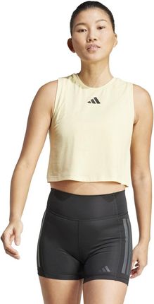 Tank top treningowy damski adidas POWER 3-STRIPES żółty JG6182 - zdjęcie 3