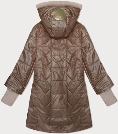 Pikowana kurtka z ozdobnymi ściągaczami S'West camel (B8345-12) - zdjęcie 2
