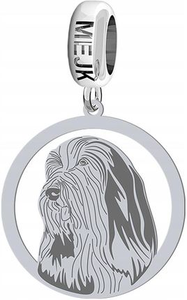 Charms Modułowy Srebrny Bearded Collie 925 Kobieta Prezent DEDYKACJA GRATIS - zdjęcie 3