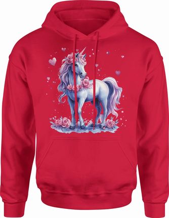Fioletowy jednorożec Męska bluza z kapturem (L, Szary) - zdjęcie 2
