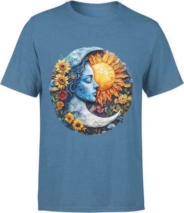 Księżyc słońce w kwiaty Męska koszulka (XL, Zielony) - zdjęcie 2
