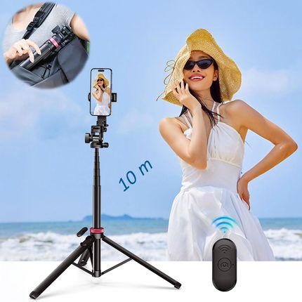 Statyw i Kijek Selfie ULANZI MT-78 uchwyt na telefon + 2x zimna stopka + pilot Bluetooth - zdjęcie 2
