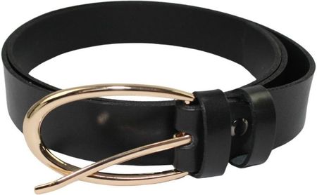 Pasek Damski Skórzany Arucce (PL) Skóra Licowa EXTRA 30 mm CZARNY Złota Klamra VII - zdjęcie 3