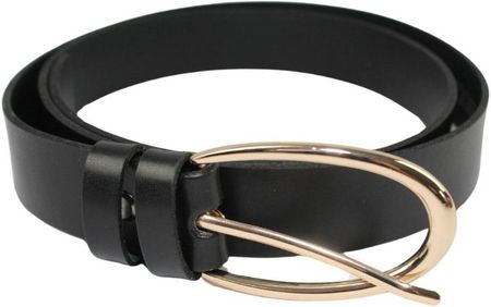 Pasek Damski Skórzany Arucce (PL) Skóra Licowa EXTRA 30 mm CZARNY Złota Klamra VII - zdjęcie 2