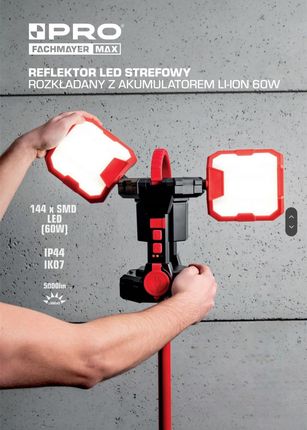 Pro Reflektor Lampa Led Strefowa Rozkładana Aku Li-Ion 5000Lm Statyw 145cm Prold625 - zdjęcie 2