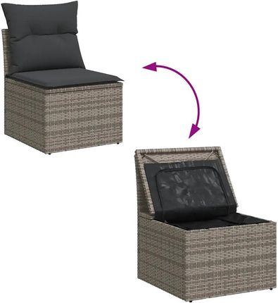 Zakito Home Zestaw Wypoczynkowy Rattanowy Szary 6-Cz. Zh3325356 - zdjęcie 4