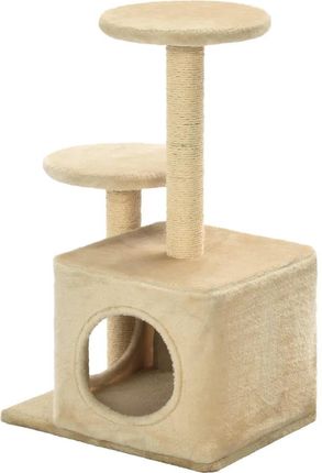 Zakito Drapak Dla Kota Z Domkiem 40X30X60 Cm Beżowy - zdjęcie 2