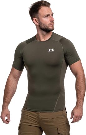 Under Armour Koszulka Termoaktywna Compressed Heatgear Marine Od Green White - zdjęcie 2