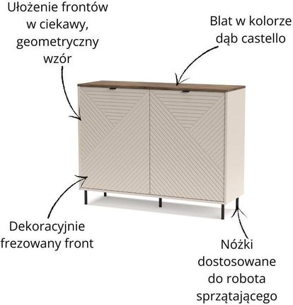 Mebel Bos Komoda Evo 2D Kaszmir Dąb Castello - zdjęcie 3