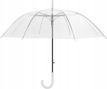 Parasol Parasolka Przeźroczysta Transparentna Ślub Biała Duża Długa Damska - zdjęcie 2