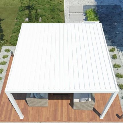 Nordvic Pergola Ogrodowa Aluminiowa Luxe 4x4m Biały Z Oświetleniem Led - zdjęcie 4