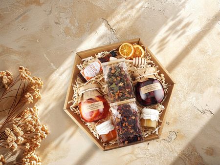 Unitea Land Kosz Prezentowy Zestaw Herbat Słodycze Miód Syrop Pudelko Gift Box Utl - zdjęcie 3