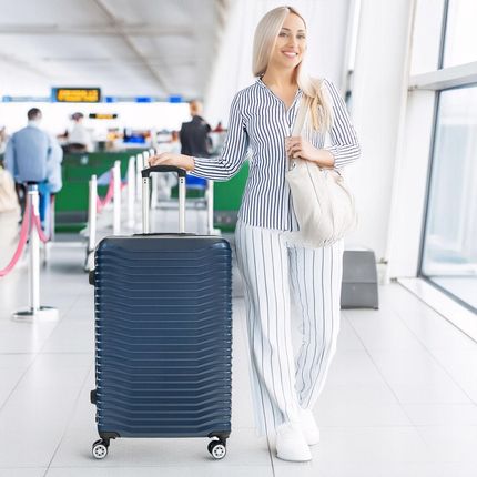 Duża Walizka Podróżna na Kółkach 97L Bagaż XXL Twarda Lekka do Samolotu Abs - zdjęcie 4