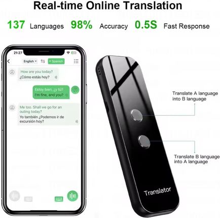 Elektroniczny tłumacz języków translator językowy mowy inteligentny - zdjęcie 6