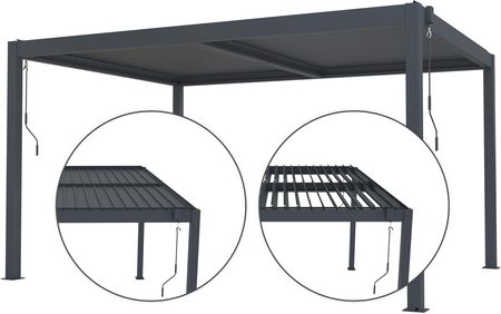 G21 Pergola Bioklimatyczna Austin 4X3M Antracytowa Aluminiowa - zdjęcie 4