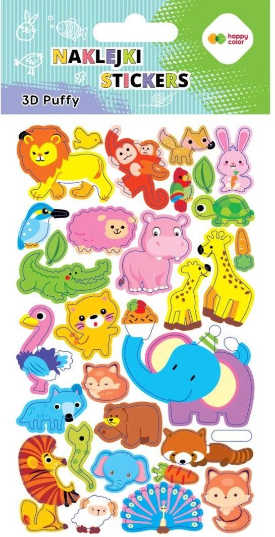 Zdjęcie Naklejki 3D Puffy-Animals 10X20Cm Happy Color - Stepnica