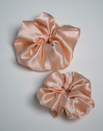JEDWABNA GUMKA DO WŁOSÓW100% JEDWAB MORWOWY SCRUNCHIE BRZOSKWINIOWY r.L - zdjęcie 2
