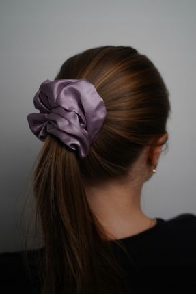 JEDWABNA GUMKA DO WŁOSÓW100% JEDWAB MORWOWY 22 mm SCRUNCHIE LAWENDOWY r.L - zdjęcie 3