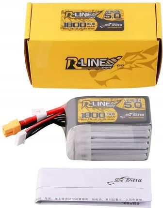 Tattu Akumulator Lipo R-Line Version 5.0 1800mAh 22.2V 150C 6S z wtyczką XT60 - zdjęcie 2