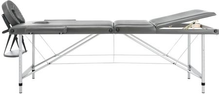 Zakito Home Składany Stół Do Masażu 3-Strefowy, Aluminiowa Rama, Antracytowy, 186X68X(59-81) Cm (ZH110175) - zdjęcie 3