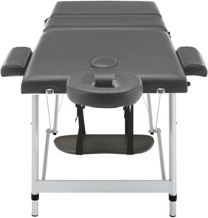 Zakito Home Składany Stół Do Masażu 3-Strefowy, Aluminiowa Rama, Antracytowy, 186X68X(59-81) Cm (ZH110175) - zdjęcie 2