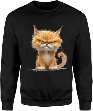 Zabawny pomarańczowy zły kot Męska bluza (L, Szary) - zdjęcie 2