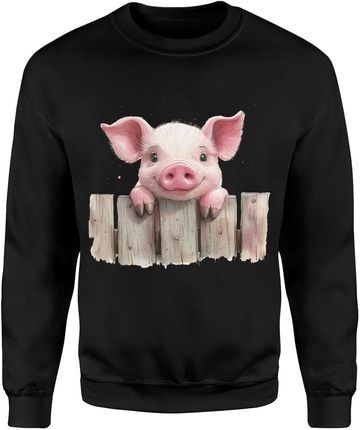 Różowa urocza świnka Męska bluza (S, Szary) - zdjęcie 2