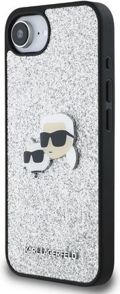 Karl Lagerfeld Etui Fixed Glitter Ikonik Metal Pin Do Iphone 16E Srebrny - zdjęcie 3