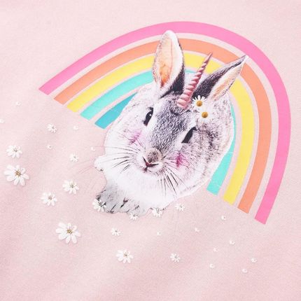 Bluza dziecięca Rainbow Rabbit 104 jasnoróżowa 95% bawełna 5% elastan - zdjęcie 2