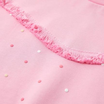 Różowa bluza dziecięca z frędzlami, 92 cm, 95% bawełna - zdjęcie 2