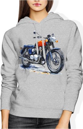 Retro czerwony motocykl Damska bluza z kapturem (S, Różowy) - zdjęcie 2