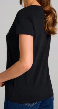 Bluzka MODNA z nadrukiem koszulka bawełna SINSAY czarna t-shirt XL - zdjęcie 2