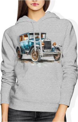 Retro Vintage samochód Damska bluza z kapturem (XL, Czarny) - zdjęcie 2