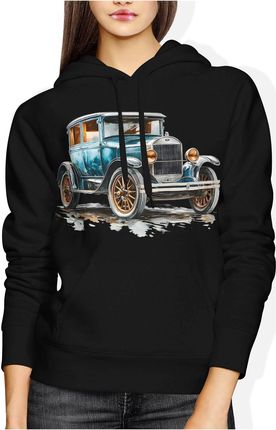 Retro Vintage samochód Damska bluza z kapturem (L, Szary) - zdjęcie 2
