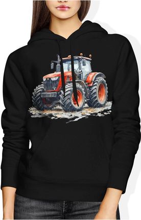 Retro Vintage traktor ze traktorem Damska bluza z kapturem (S, Różowy) - zdjęcie 2