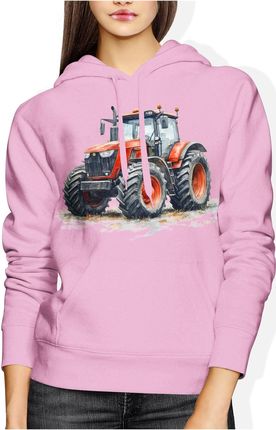Retro Vintage traktor ze traktorem Damska bluza z kapturem (L, Czarny) - zdjęcie 2